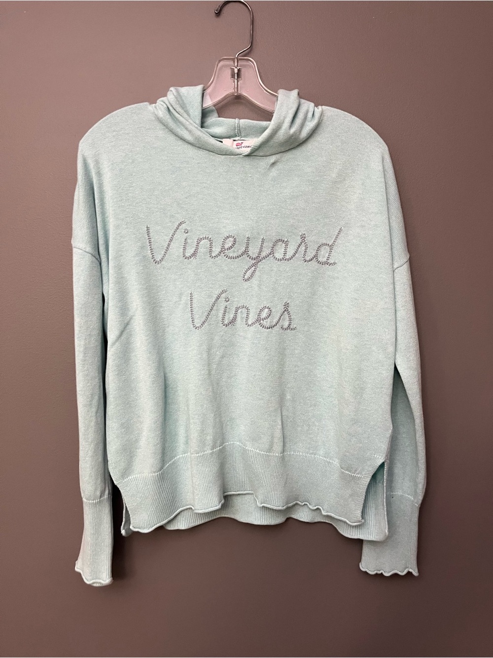 Vineyard Vines Women's Light Aqua Hoodie Sweater - Size M